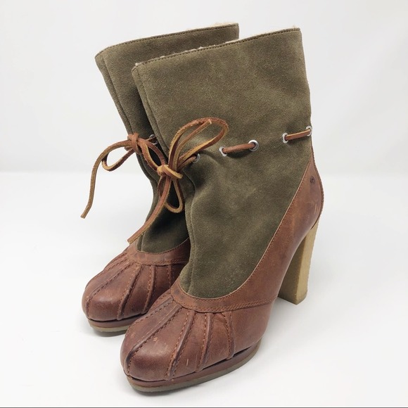 Rockport courtlyn duck bootie toffee olive 5.5 - Picture 1 of 7